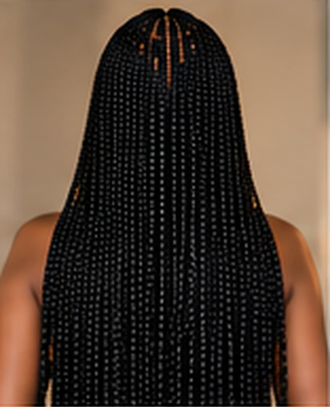 Medium knotless braids, back view